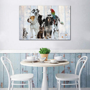 Dog & Cat Canvas Wall Art – 24x36 Landscape Print