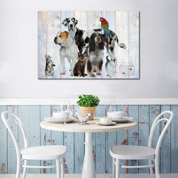 Dog & Cat Canvas Wall Art – 24x36 Landscape Print
