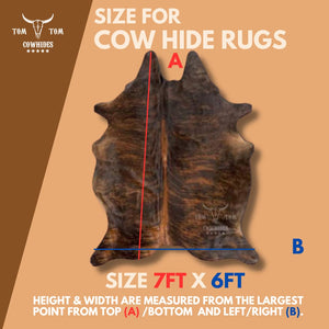 Natural Cowhide Rug 6x7 – Hair-On Leather Area Rug