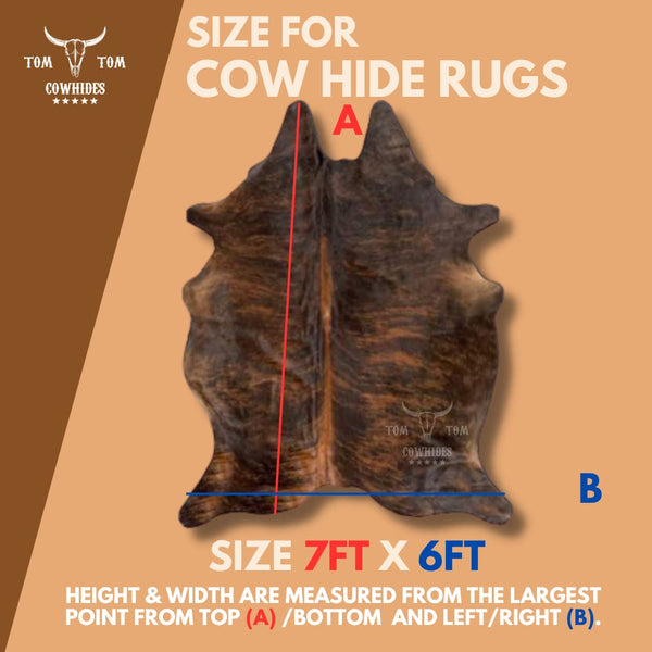Natural Cowhide Rug 6x7 – Hair-On Leather Area Rug