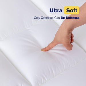2-Inch Cooling Cotton Mattress Topper with Down Alternative Fill & No-Slip Design