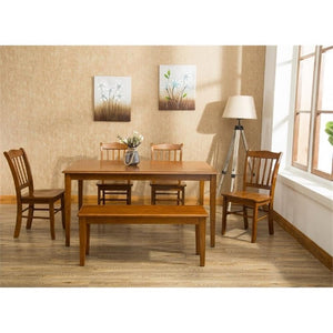 Shaker Backless Dining Bench – Rubberwood, Walnut Finish