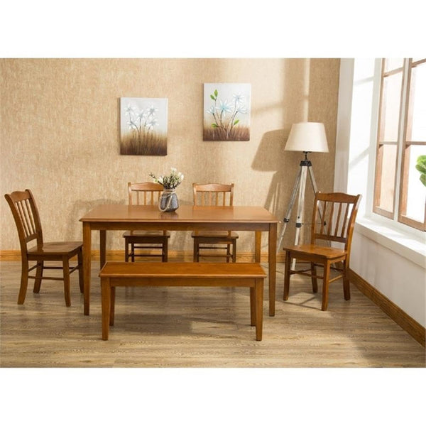 Shaker Backless Dining Bench – Rubberwood, Walnut Finish