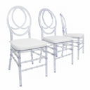 Clear Stackable Dining Chairs Set of 3 – Fully Assembled Transparent Acrylic Seating