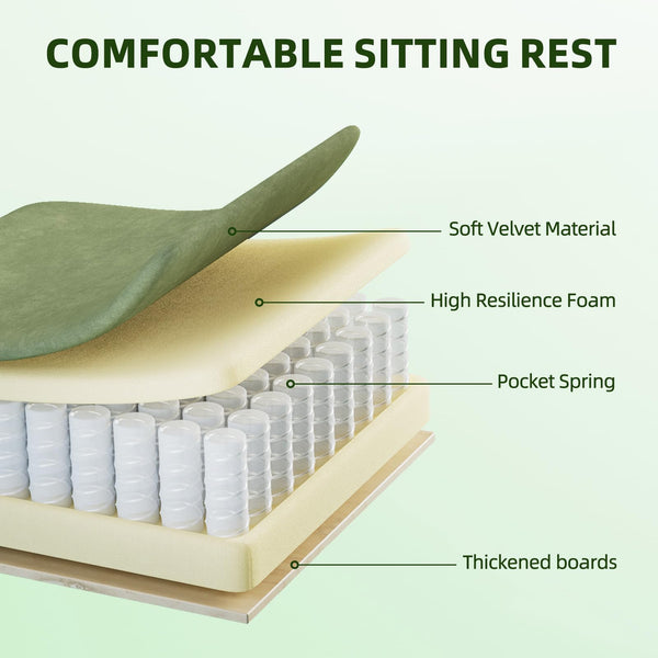 Velvet Gaming Chair with Footrest & Massage Lumbar