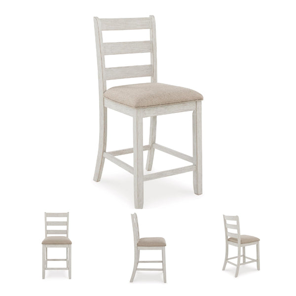 Counter Height Dining Table and Upholstered Bar Stools Set of 7