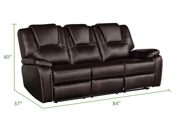 3-Piece Leather Recliner Sofa Set
