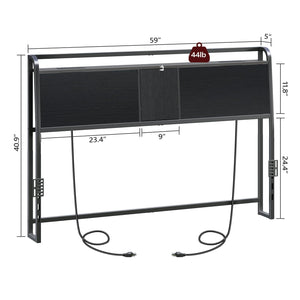 Queen/King Headboard with Storage & Power Strips
