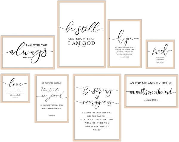 Wooden Motivational Wall Art Set of 8
