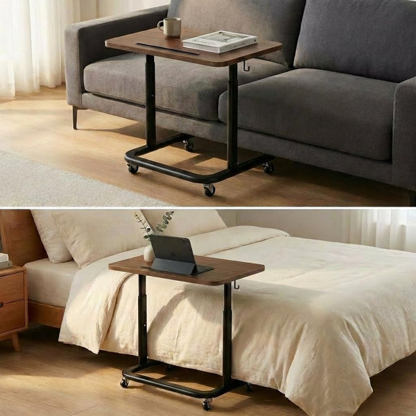 Height Adjustable TV Tray Table on Wheels