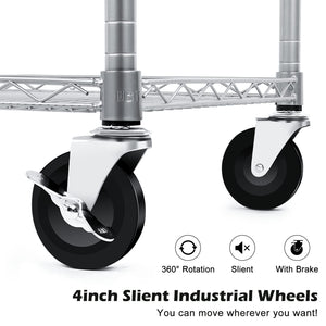 3-Tier Heavy Duty Rolling Utility Cart with Wheels