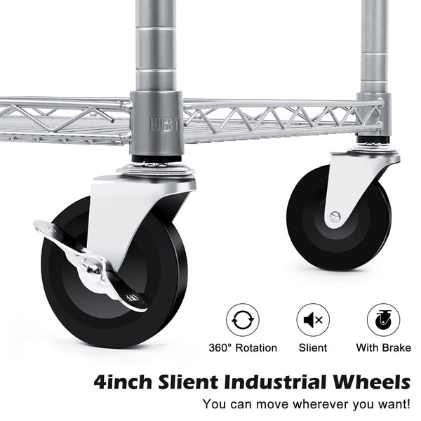 3-Tier Heavy Duty Rolling Utility Cart with Wheels