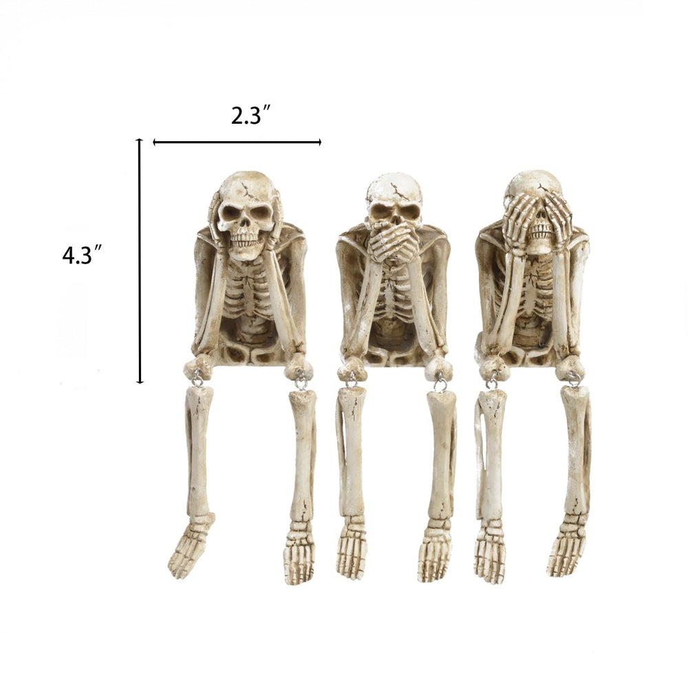 No-Evil Skeleton Figurines Set of 3