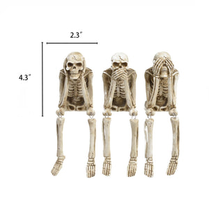 No-Evil Skeleton Figurines Set of 3