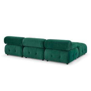 L-Shaped Modular Sectional Sofa with Reversible Ottoman – Green