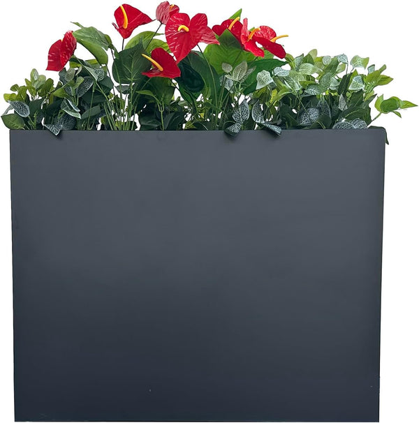 Metal Tall Rectangular Planter Box – Large Outdoor Flower Pot
