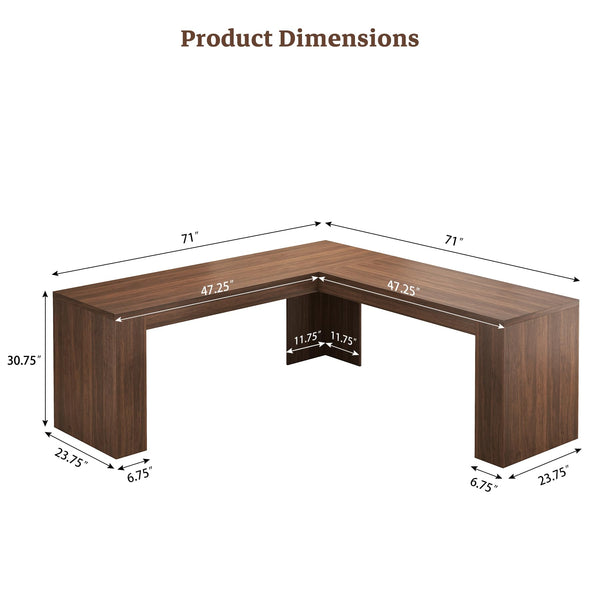 L-Shaped Corner Desk 71"