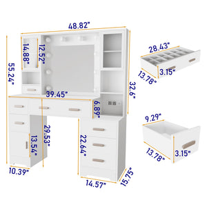 Makeup Vanity Desk with Mirror & Lights
