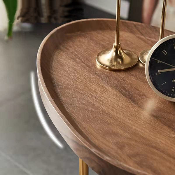 C Shaped Side Table | Metal & Wood | 24 Inch