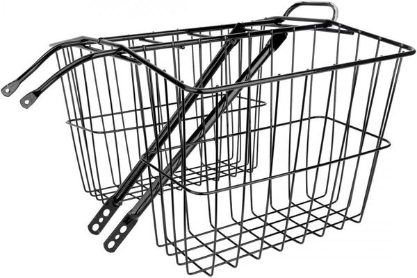 Rear Twin Bicycle Basket – Medium, Black