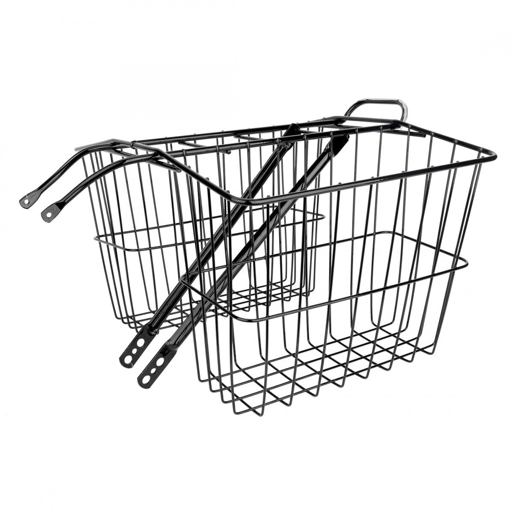 Rear Twin Bicycle Basket – Medium, Black