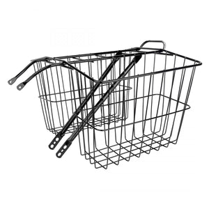 Rear Twin Bicycle Basket – Medium, Black