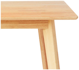 Solid Wood Rectangular Dining Table for 4, Natural Wood