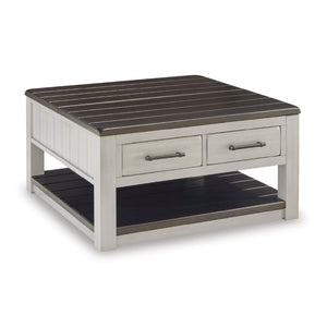 Farmhouse Lift-Top Coffee Table with Drawers & Casters