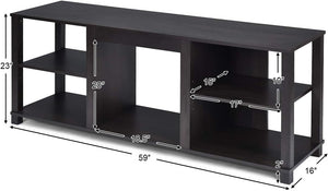 TV Stand with Adjustable Shelves and Fireplace Opening – Fits Up to 65" TVs