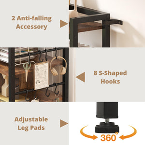 2-Drawer File Cabinet with Lock, Power Strip & Open Shelves