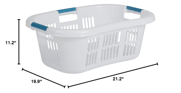Small Hip-Hugger Laundry Basket 2.1 Bushel with Carrying Handles