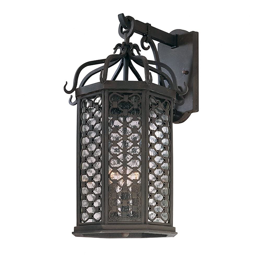 Outdoor Wall Lantern - Dark Bronze, Clear Seeded Glass, 3-Light