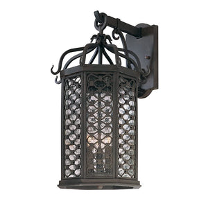 Outdoor Wall Lantern - Dark Bronze, Clear Seeded Glass, 3-Light
