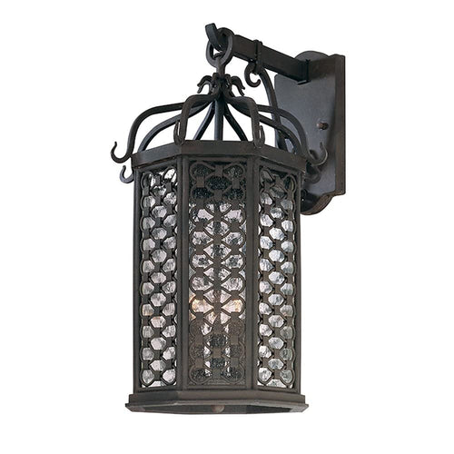 Outdoor Wall Lantern - Dark Bronze, Clear Seeded Glass, 3-Light