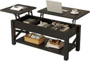 Split Lift-Top Coffee Table with Drawers & Hidden Storage