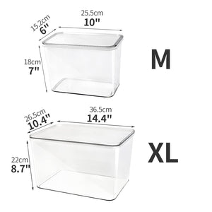 Clear Lidded Plastic Storage Bins Set of 5