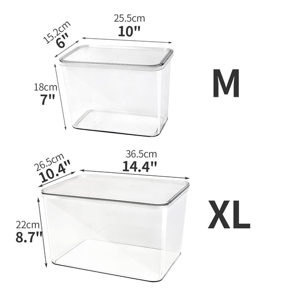 Clear Lidded Plastic Storage Bins Set of 5