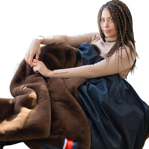 Reversible Faux Fur Waterproof Throw Blanket