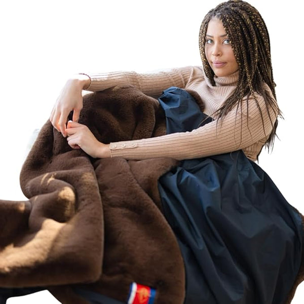 Reversible Faux Fur Waterproof Throw Blanket