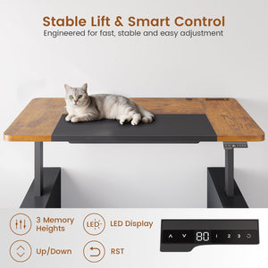 63" Adjustable Standing Desk with Storage & Power Outlets