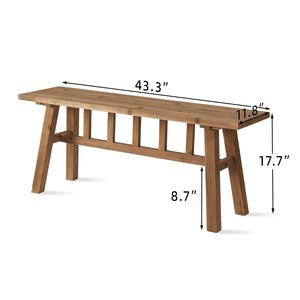 Solid Wood Farmhouse Entryway Bench