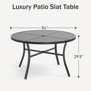 Round Outdoor Dining Table with Umbrella Hole