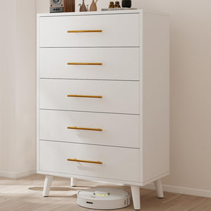 Tall Dresser with 5 Drawers – White