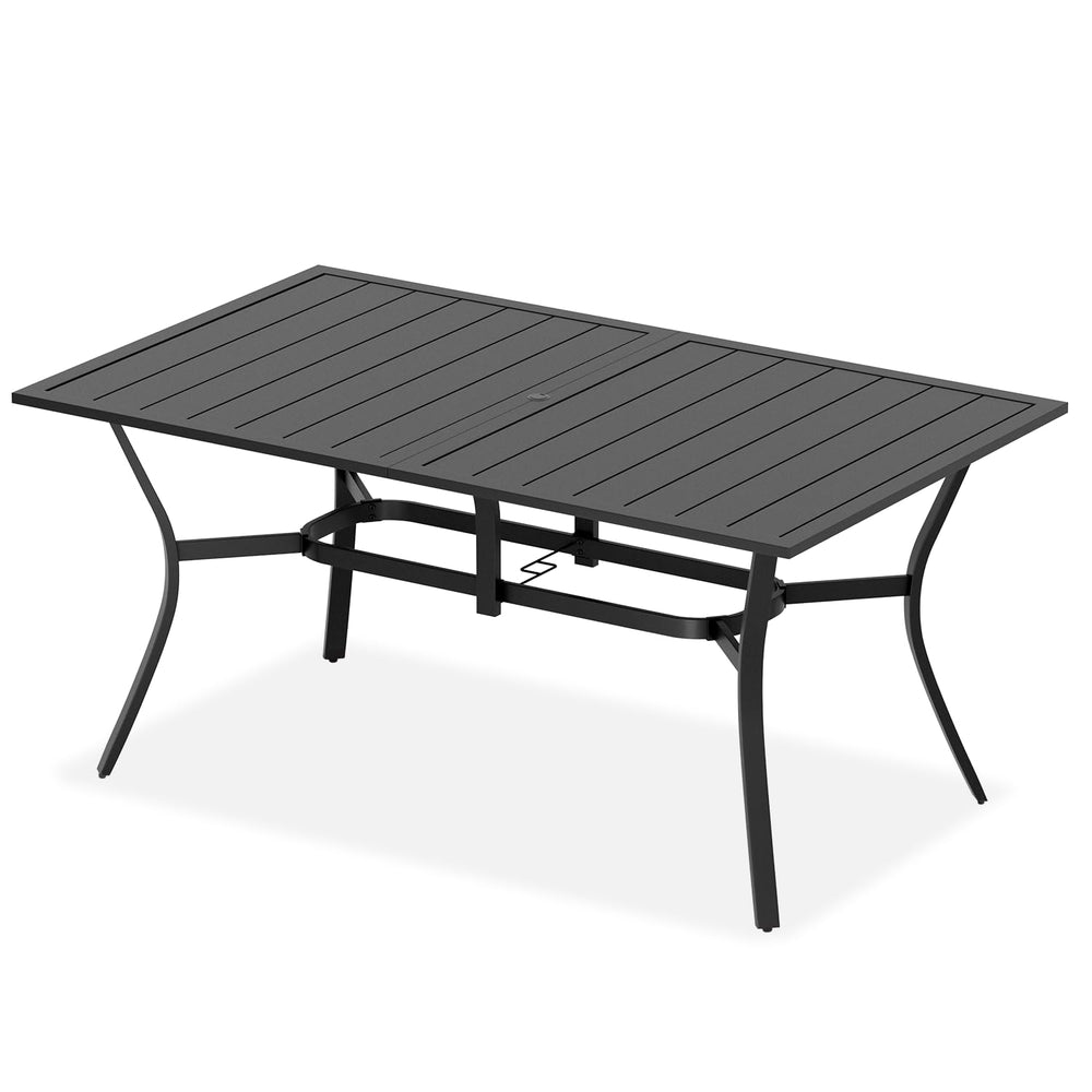 Outdoor Metal Dining Table with Umbrella Hole – 4 Sizes