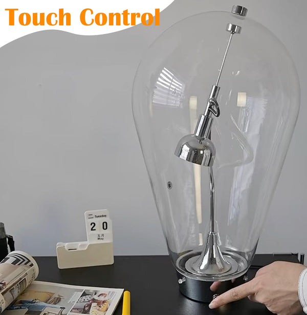 Modern Glass Desk Lamp with Swing Arm & Touch Control