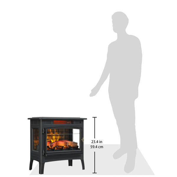 Freestanding Electric Fireplace Stove Heater with 3D Flame Effect