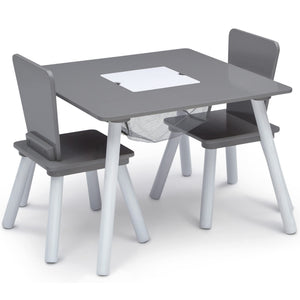 Kids 4-Piece Playroom Set – Table, Chairs & Toy Organizer
