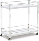 2-Tier Bar Cart with Rolling Casters