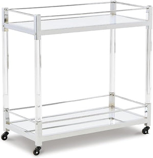 2-Tier Bar Cart with Rolling Casters