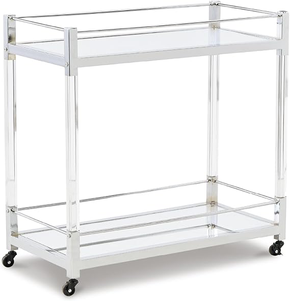 2-Tier Bar Cart with Rolling Casters